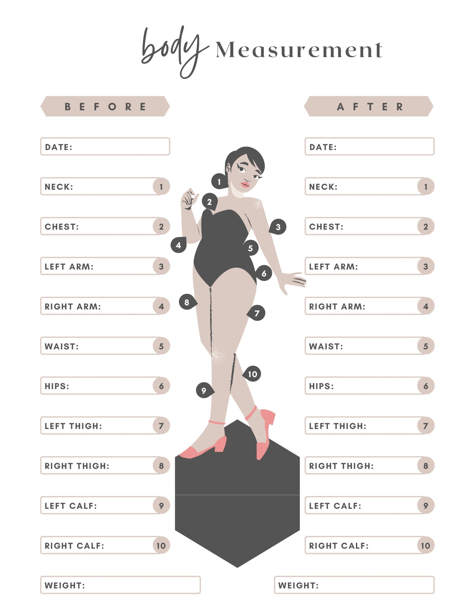 Printable Body Measurement Chart