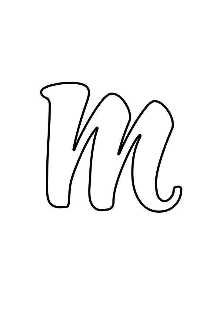 Printable Cursive Bubble Letter M