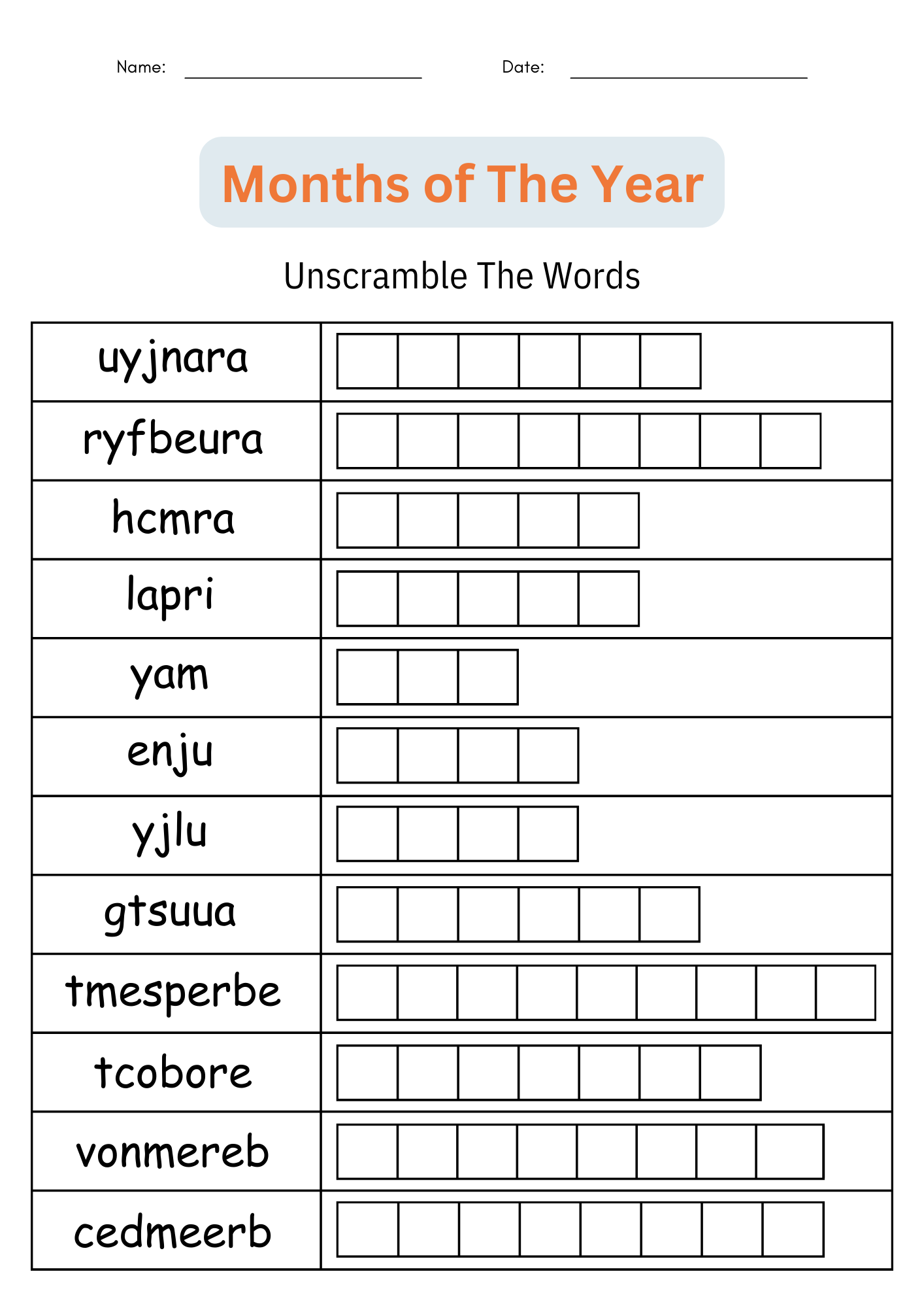 Printable Months Of The Year Worksheet Month Sequencing Activities For Grade 1 Made By Teachers