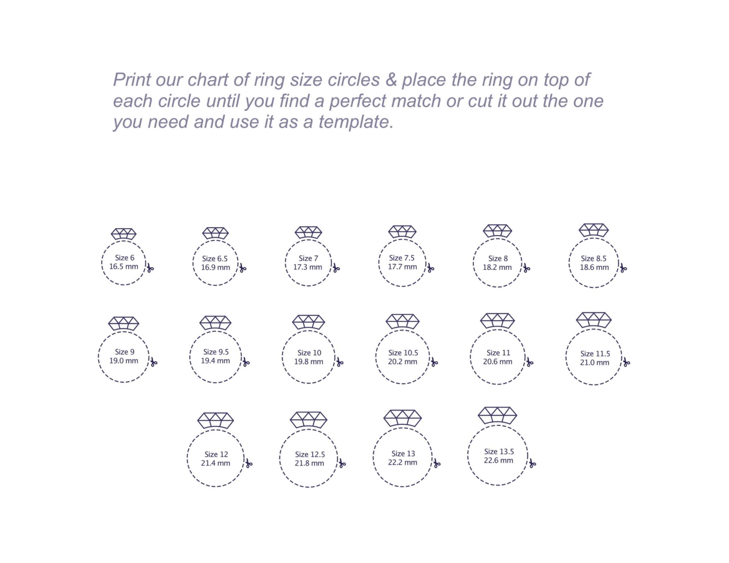 ring size printable chart