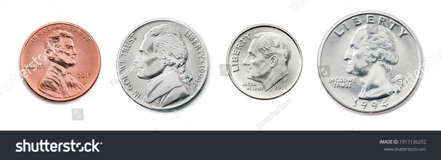 Quarter Dime Nickel Penny Most Common Stock Photo 1917136202 Shutterstock