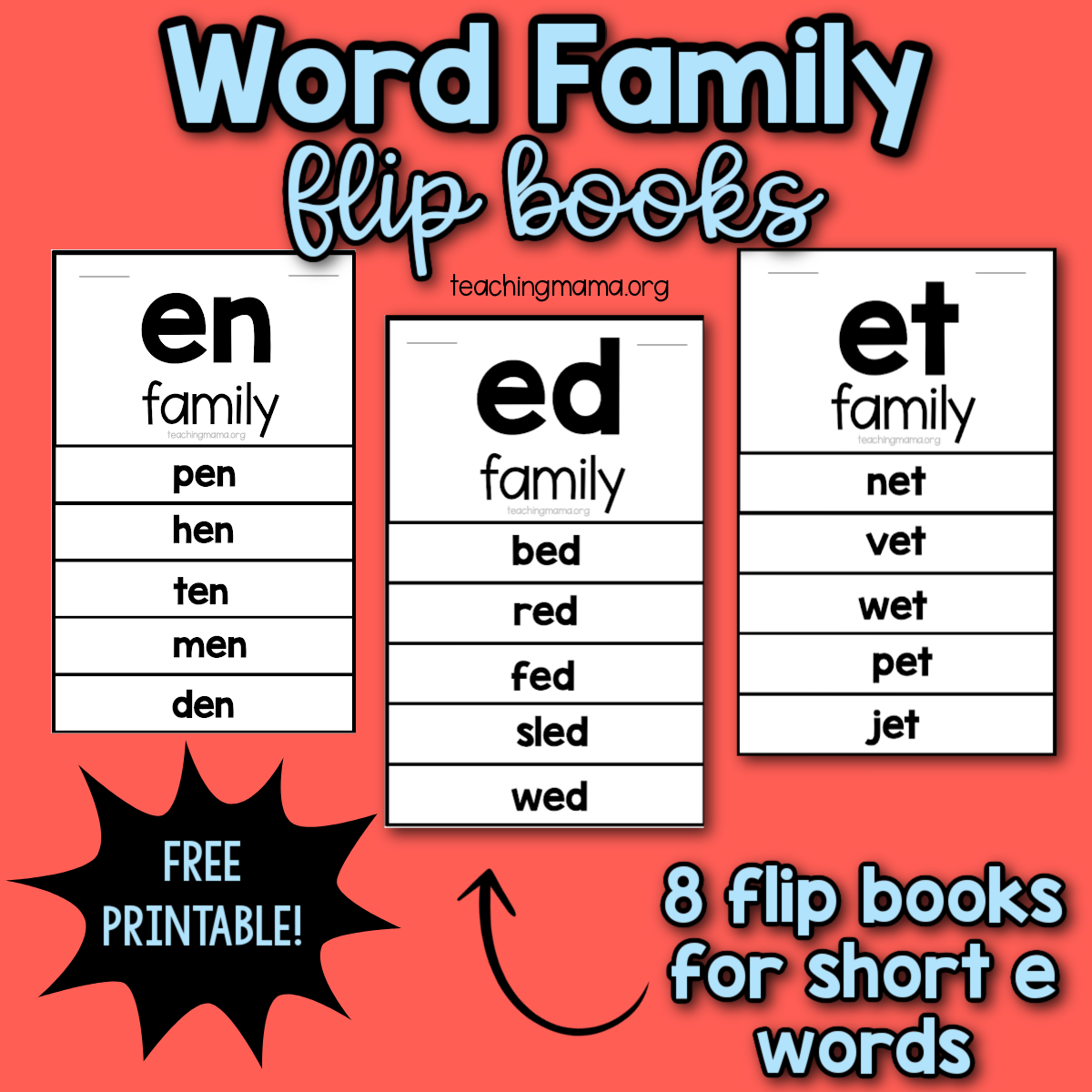 Word Families With Short E