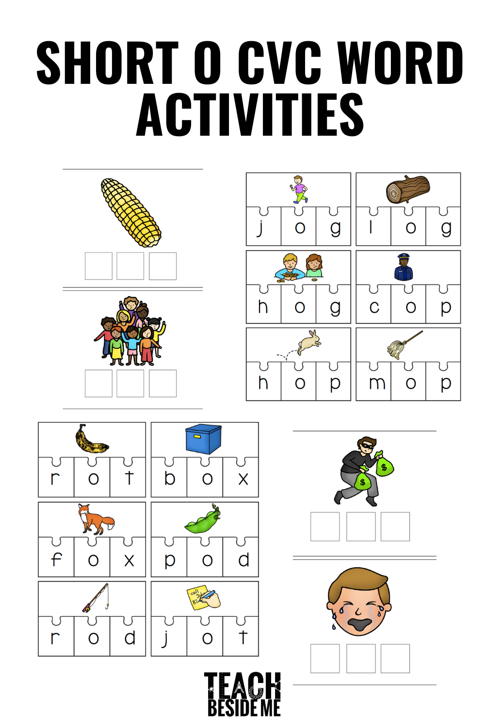 Short O CVC Words Activities For Early Readers Teach Beside Me