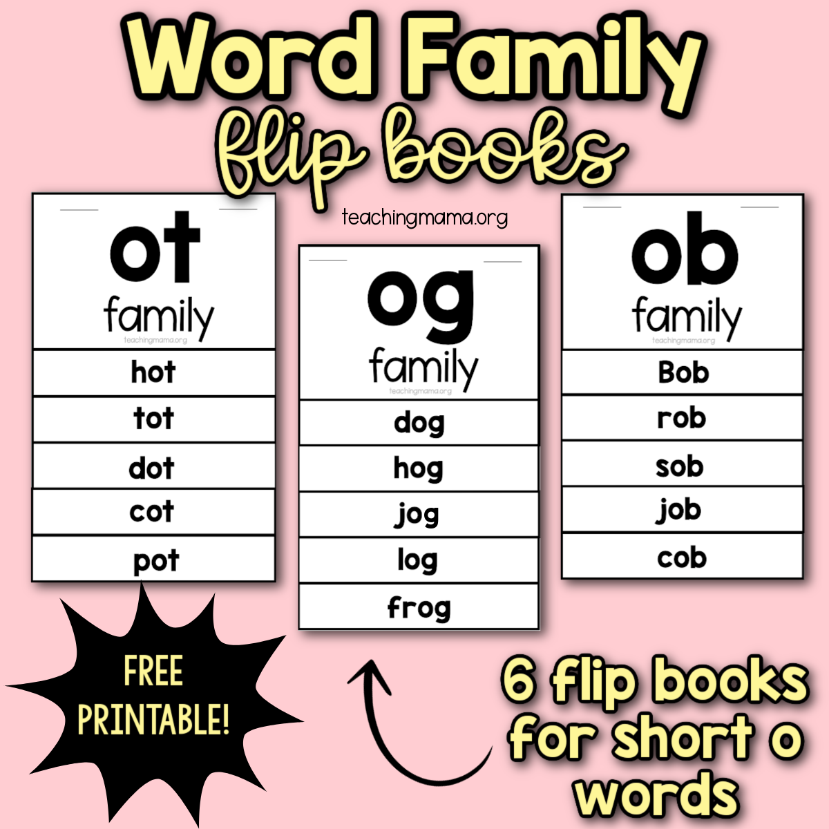 Short O Word Families