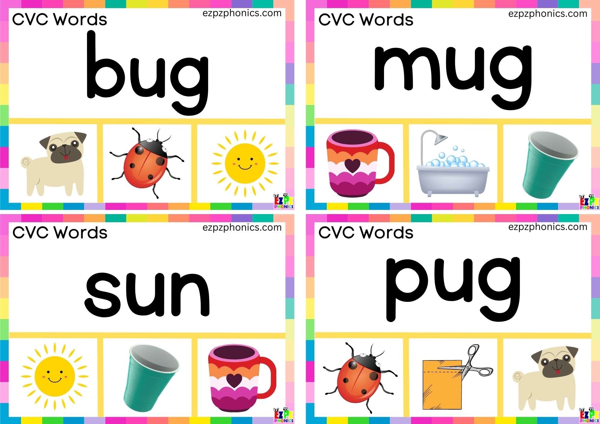 Short U Vowel CVC Words Read The Word And Clip The Image Clip Cards 1 Ezpzphonics Short U Vowel CVC Words Read The Word And Clip The Image Clip Cards 1 Ezpzphonics