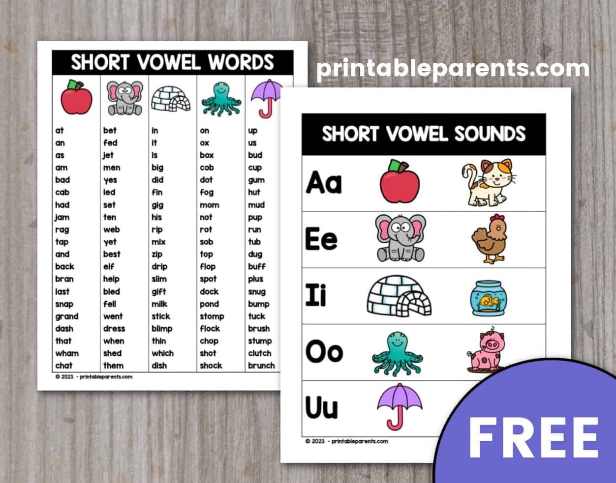 Short Vowel Word List Pdf