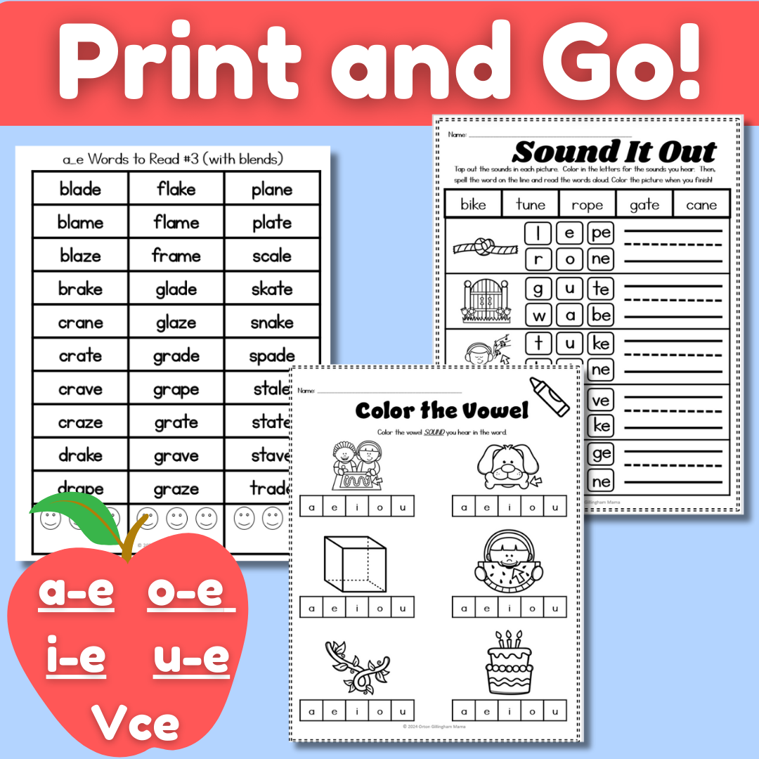 Silent E Words Activities Worksheets For Long Vowels Orton Gillingham Mama Silent E Words Activities Worksheets For Long Vowels Orton Gillingham Mama