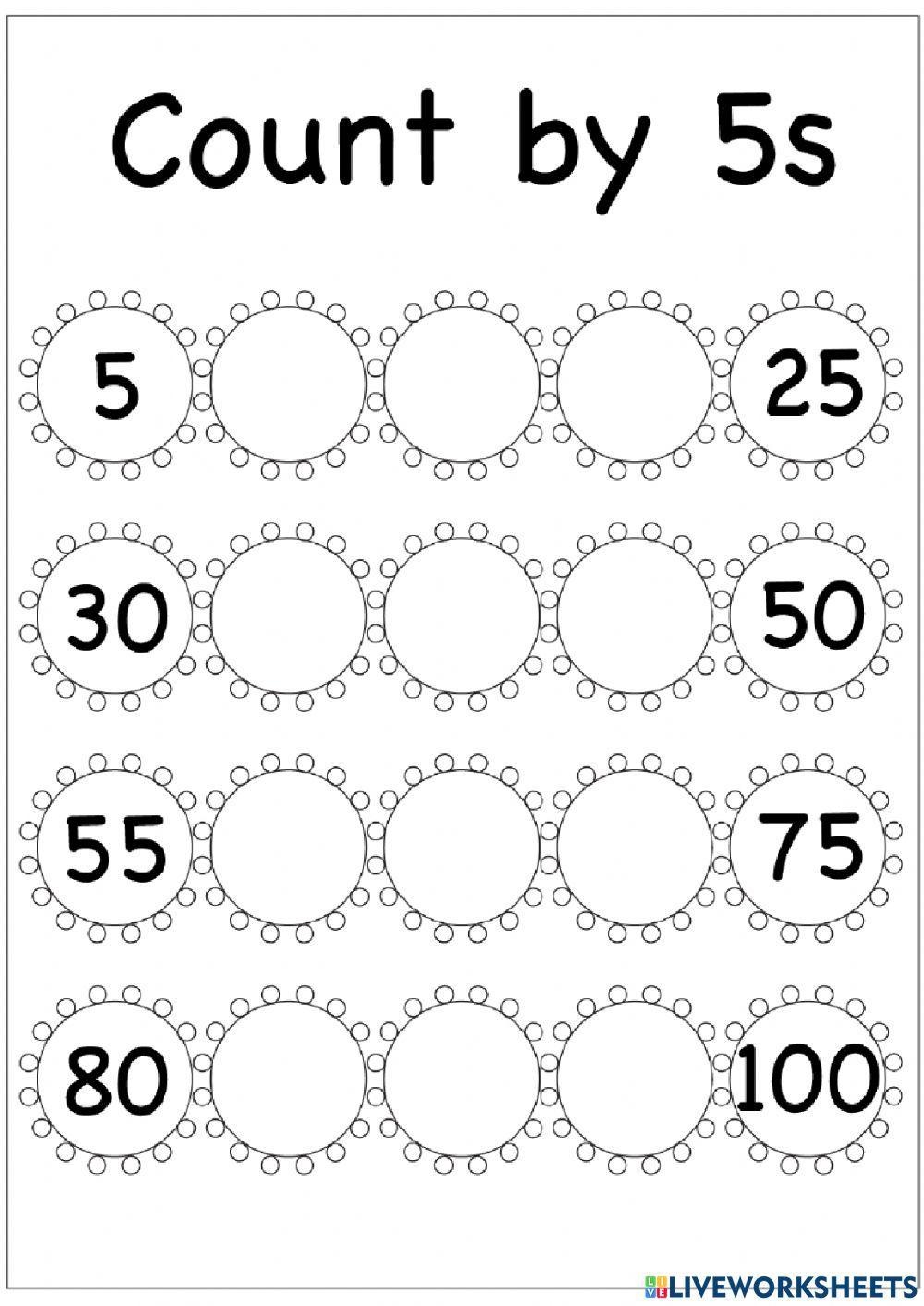 skip counting by 5 worksheets skip counting by 5 worksheets