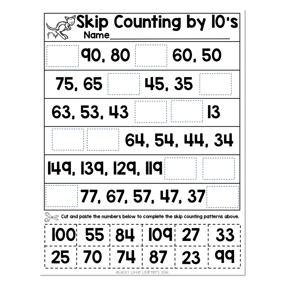 Skip Counting Number Line Worksheet 2 Skip Counting By 10 Lucky Little Learners Skip Counting Number Line Worksheet 2 Skip Counting By 10 Lucky Little Learners