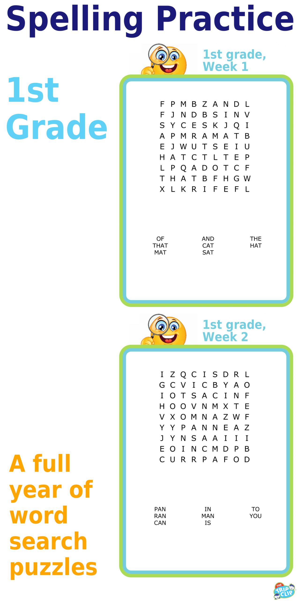 word search first grade