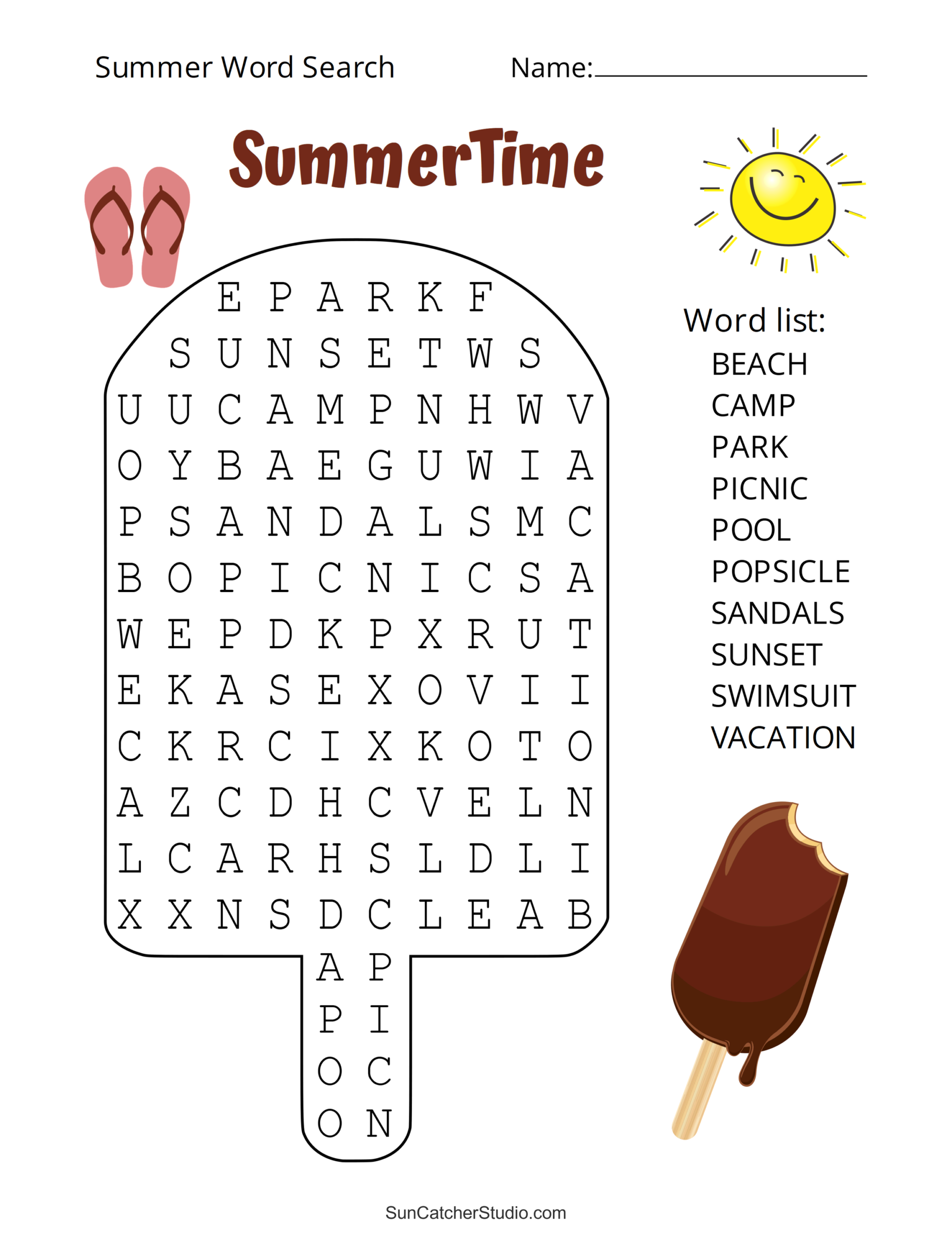 Summer Word Search Free Printable Puzzles Free Printables Lettering SVG Files Tools Apps