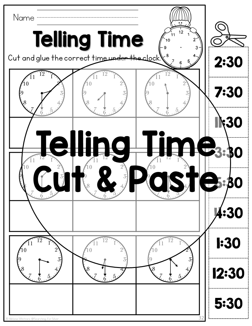 telling time to the hour and half hour worksheet