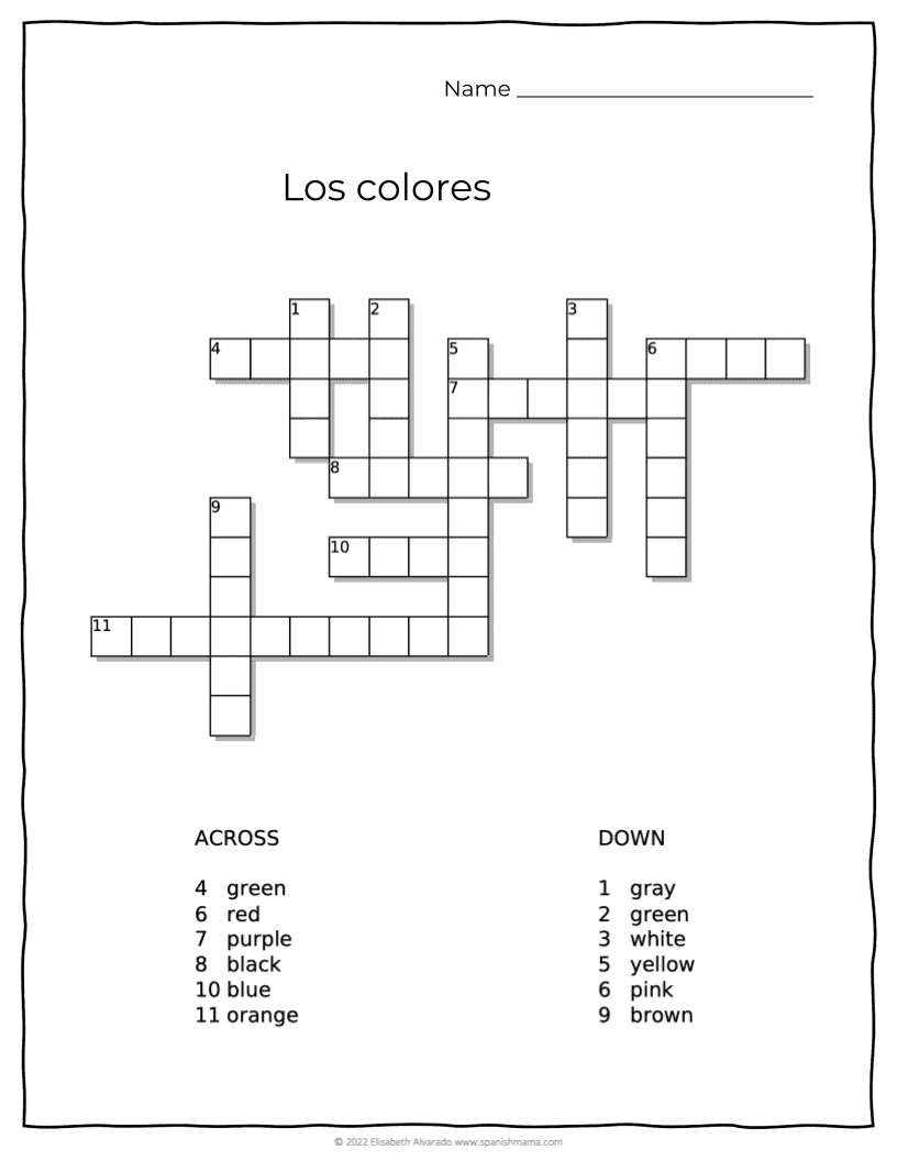 The Colors In Spanish Printable Worksheets And Flashcards The Colors In Spanish Printable Worksheets And Flashcards