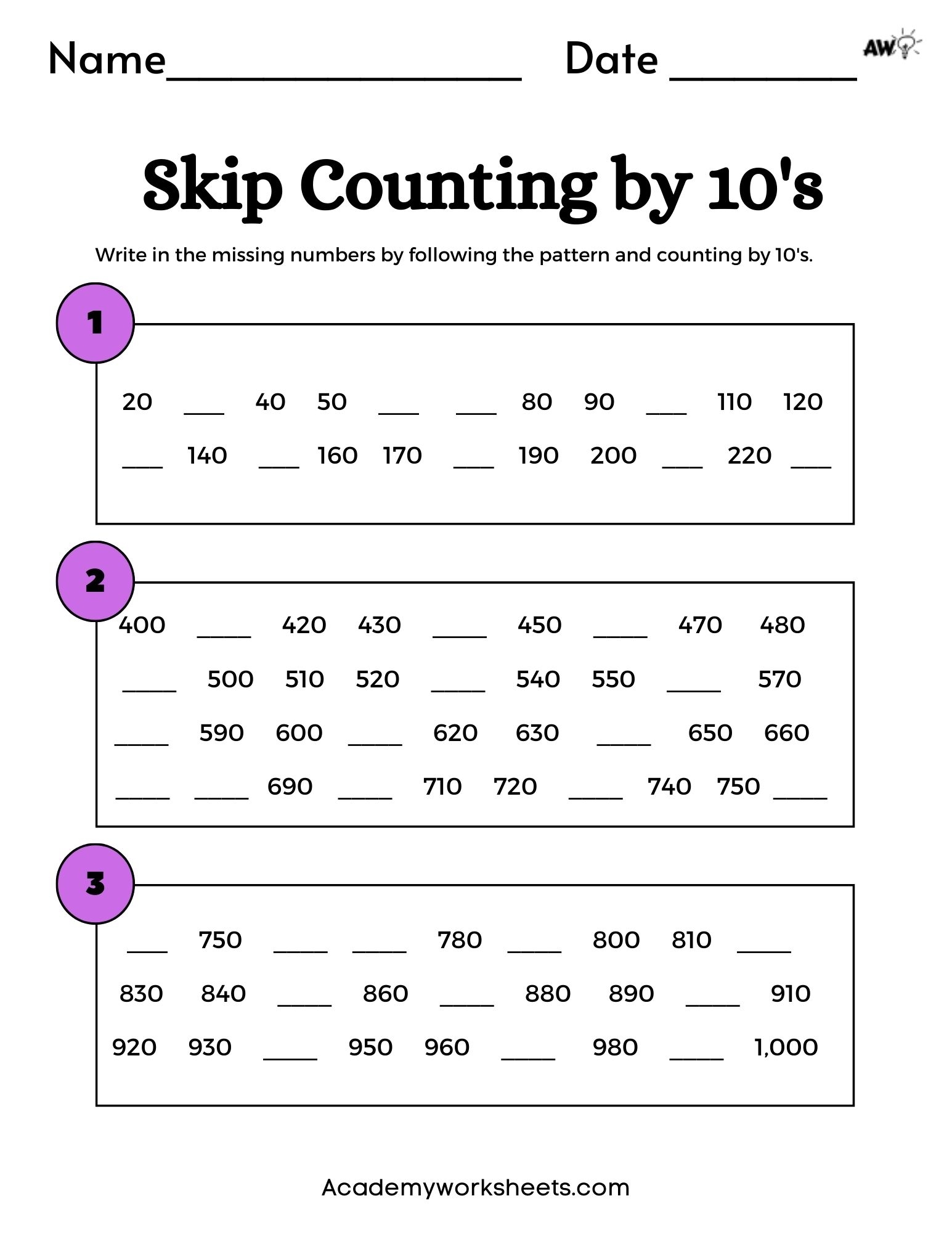 The Top Counting By 10 Worksheets Skip Counting By 10 Academy Worksheets CubeForTeachers Cube For Teachers The Top Counting By 10 Worksheets Skip Counting By 10 Academy Worksheets CubeForTeachers Cube For Teachers