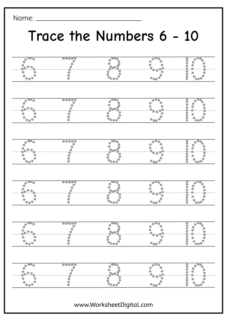 Trace The Numbers 6 10 Worksheet Digital 1 Teacher Made Resources Trace The Numbers 6 10 Worksheet Digital 1 Teacher Made Resources