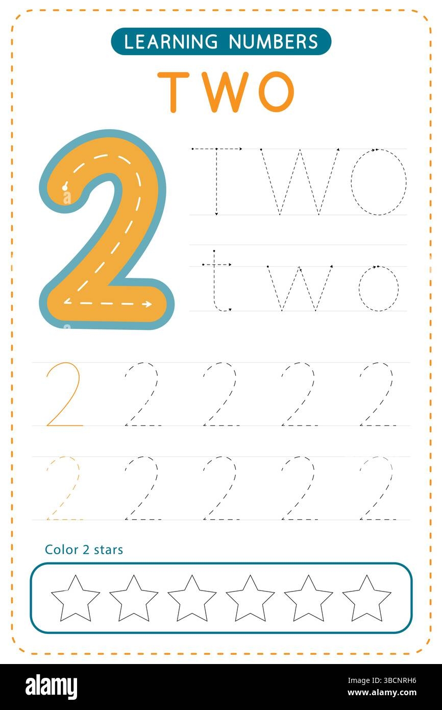 number 2 trace worksheet