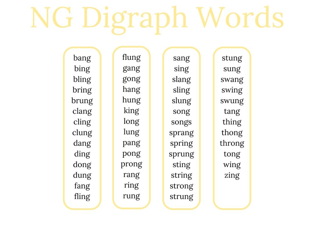 example of digraph words