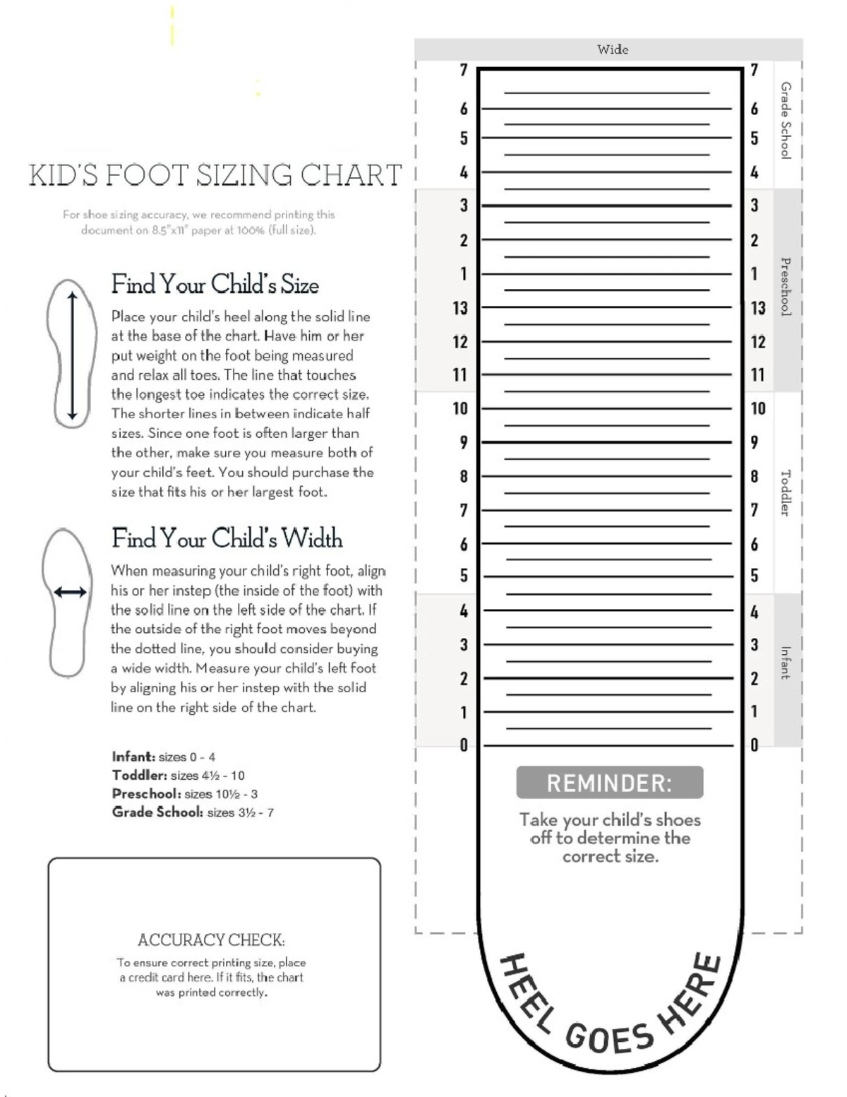 Wide Foot Sizing Chart Measurement Instructions Studocu