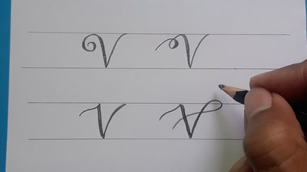 how to write cursive v